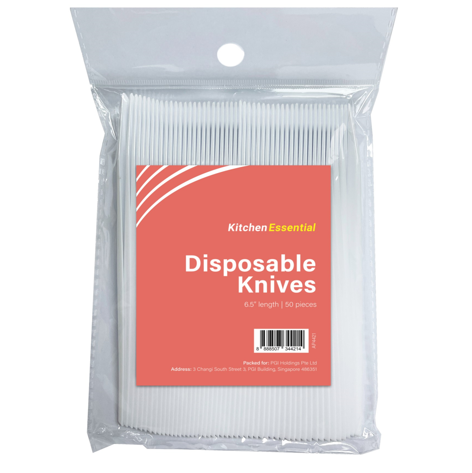 KITCHEN ESSENTIAL Disposable Knife 50PC/PACK 6.5" LENGTH